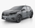 Dacia Sandero 2022 3d model wire render