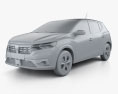 Dacia Sandero 2022 3d model clay render