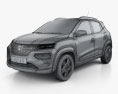 Dacia Spring Electric 2022 3Dモデル wire render