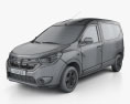 Dacia Dokker Van 2021 3d model wire render