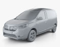 Dacia Dokker Van 2021 3d model clay render