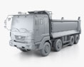 Daewoo Super Novus 自卸式卡车 4轴 2008 3D模型 clay render