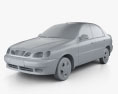 Daewoo Lanos (T100) 2000 3D-Modell clay render