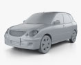 Daihatsu Sirion 2004 3d model clay render
