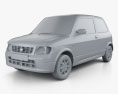Daihatsu Mira 3-door 2003 3d model clay render
