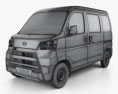 Daihatsu Hijet Cargo з детальним інтер'єром 2020 3D модель wire render
