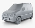 Daihatsu Move 2001 3d model clay render