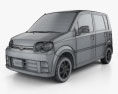 Daihatsu Move Custom 2004 3d model wire render