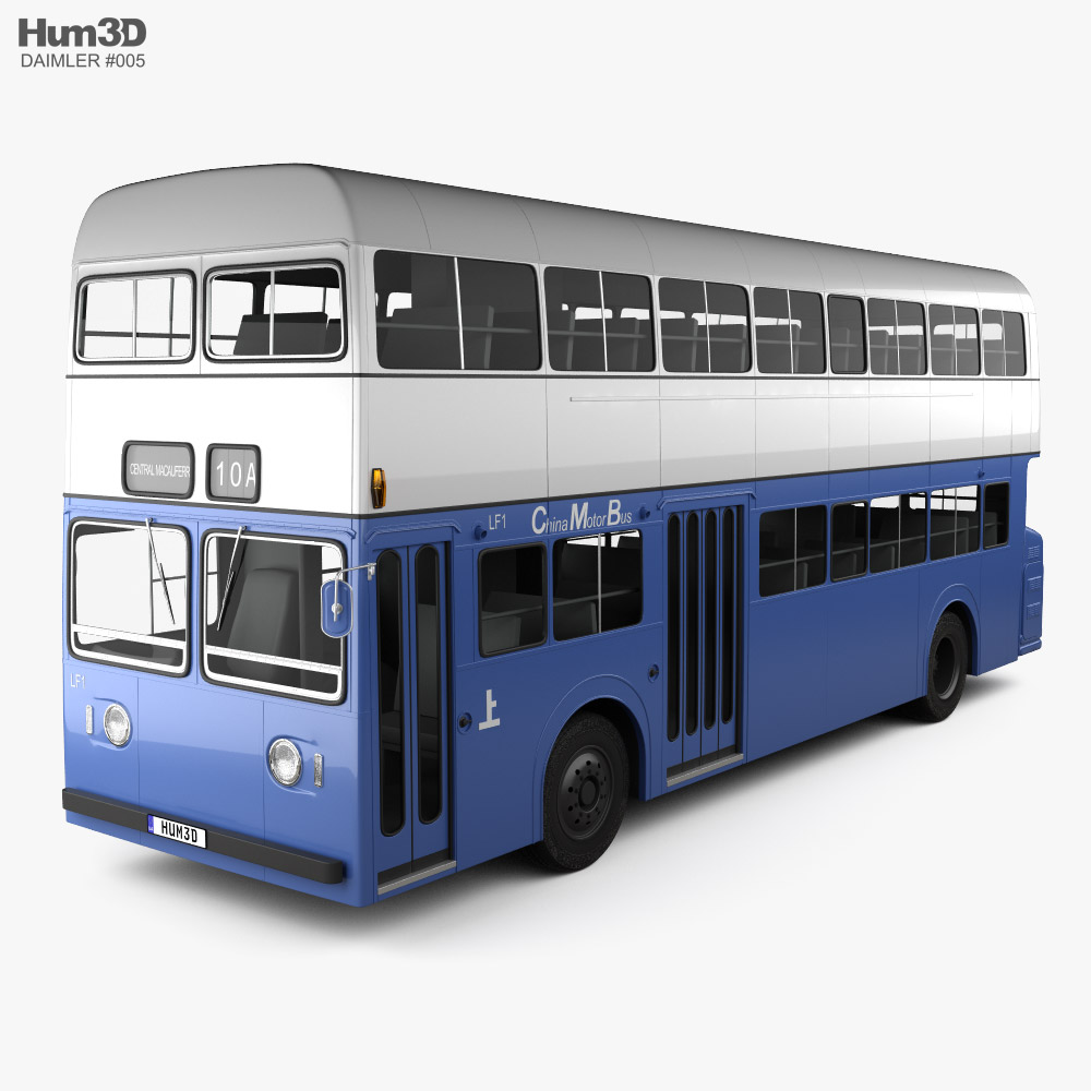 Daimler Fleetline CRG6 Double-Decker Bus 1965 3D model