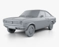 Datsun 1200 coupe 1970 3d model clay render
