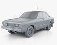 Datsun Stanza 4ドア レースカー セダン 1977 3Dモデル clay render