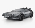 Back to the Future DeLorean car Modello 3D wire render