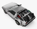 Back to the Future DeLorean car 3d model top view