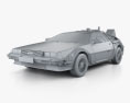 Back to the Future DeLorean car 3Dモデル clay render