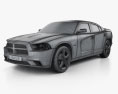 Dodge Charger (LX) 2012 3D модель wire render
