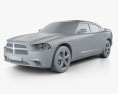 Dodge Charger (LX) 2012 3d model clay render