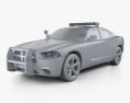 Dodge Charger Police 2012 3d model clay render