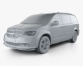 Dodge Grand Caravan 2014 3d model clay render