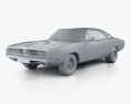 Dodge Charger RT 1969 Modelo 3D clay render