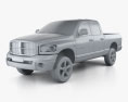 Dodge Ram 1500 Quad Cab Laramie 140-inch Box 2008 3D 모델  clay render