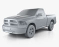 Dodge Ram 1500 Regular Cab SLT 6-foot 4-inch Box 2012 3D-Modell clay render