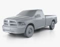 Dodge Ram 1500 Regular Cab ST 8-foot Box 2012 3d model clay render
