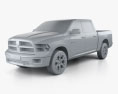 Dodge Ram 1500 Crew Cab Big Horn 5-foot 7-inch Box 2012 Modèle 3d clay render