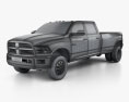 Dodge Ram 3500 Crew Cab Dually Laramie 8-foot Box 2012 3Dモデル wire render