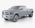 Dodge Ram 3500 Crew Cab Dually Laramie 8-foot Box 2012 Modello 3D clay render