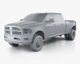 Dodge Ram 3500 Mega Cab Dually Laramie 6-foot 4-inch Box 2012 3d model clay render
