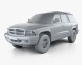 Dodge Durango 2003 3D-Modell clay render