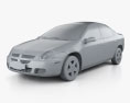 Dodge Neon 2005 3d model clay render