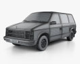 Dodge Caravan 1984 Modello 3D wire render