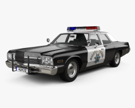 Dodge Monaco 경찰 1974 3D 모델 