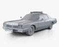 Dodge Monaco Police 1974 Modèle 3d clay render