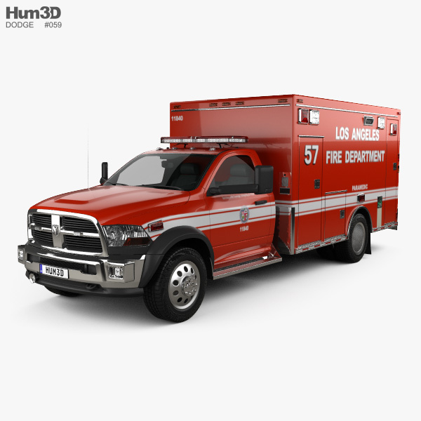 Dodge Ram LAFD Paramedic 2016 3D model