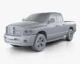 Dodge Ram 1500 Quad Cab SLT 2002 3D модель clay render