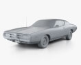 Dodge Charger 1972 3d model clay render