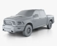 Dodge Ram 1500 Rebel 2015 Modello 3D clay render