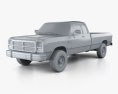 Dodge Ram Club Cab 1994 3Dモデル clay render