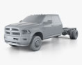 Dodge Ram Crew Cab Chassis L2 Laramie 2019 Modello 3D clay render