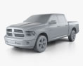 Dodge Ram 1500 Crew Cab Big Horn 2017 Modello 3D clay render