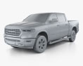 Dodge Ram 1500 Crew Cab Laramie Longhorn 5-foot 7-inch Box 2019 3d model clay render