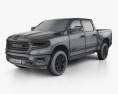 Dodge Ram 1500 Crew Cab Limited 5-foot 7-inch Box 2019 3d model wire render