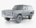 Dodge Ramcharger with HQ interior 1979 3d model clay render