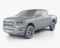 Dodge Ram 1500 Crew Cab Sport 5-foot 7-inch Box 2019 3d model clay render