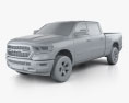 Dodge Ram 1500 Quad Cab Big Horn 6-foot 4-inch Box 2019 3d model clay render