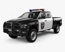 Dodge Ram Crew Cab Поліція з детальним інтер'єром 2019 3D модель