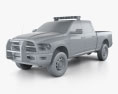 Dodge Ram Crew Cab Police with HQ interior 2019 3d model clay render