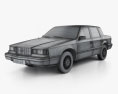 Dodge Dynasty 1993 3D 모델  wire render